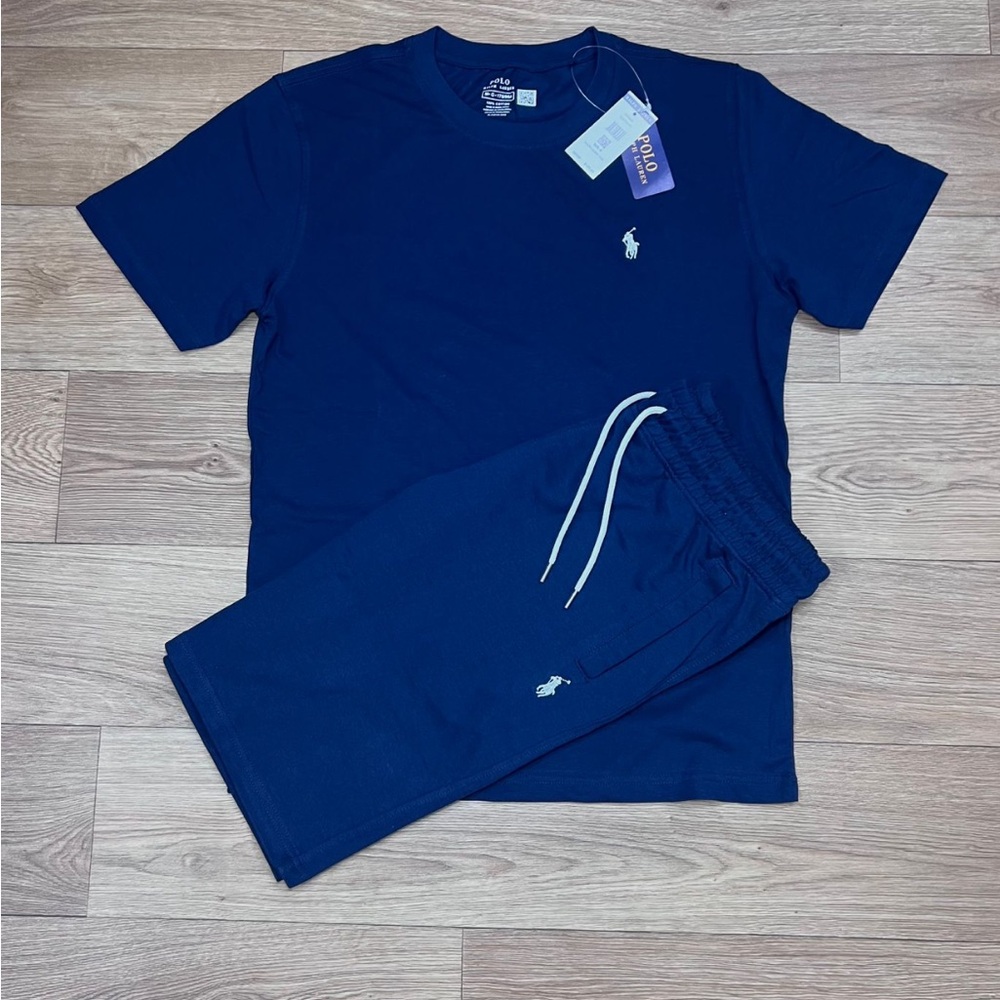 Polo Ralph Lauren Navy Logo Tee & Shorts Set unisex